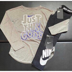 NWT Nike Metallic Tunic & Leggings Set Girls Size 4
